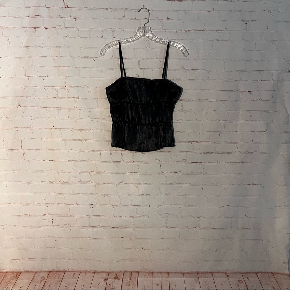 Free People Intimates Black Satin Camisole Top